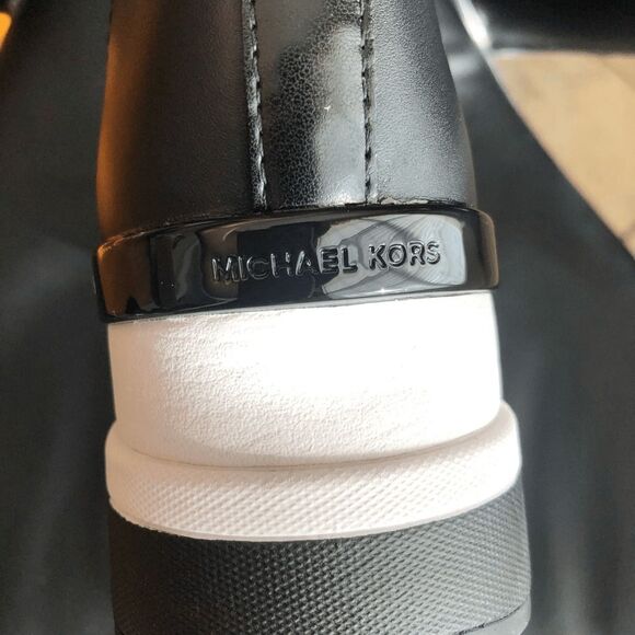 Michael Kors Skyler Logo Chocolate Stretch Knit Sock boots - Picture 3 of 6